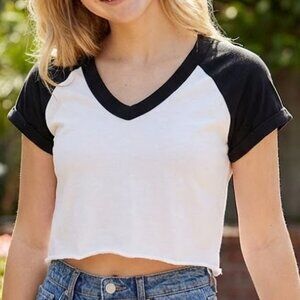 Brandy Melville Cropped V Neck Top